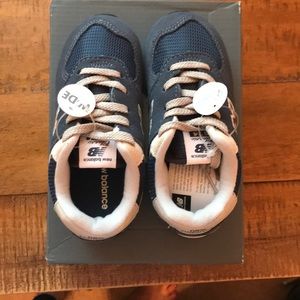 New Balance Kids Navy 574 Core Sneaker 9W